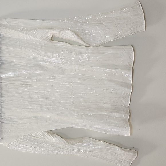 Zara Wrinkle Satin Effect Blouse Top Size Small - Picture 12 of 16